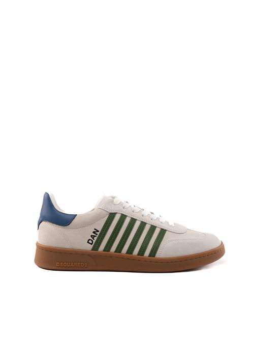 Sneakers Boxer in pelle bianco, verde, blu DSQUARED2 | SNM0364 14170001M1910